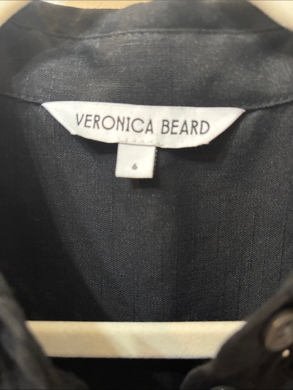 Veronica Beard Black Eyelet Button-Front Shirt Dress - Picture 2 of 2